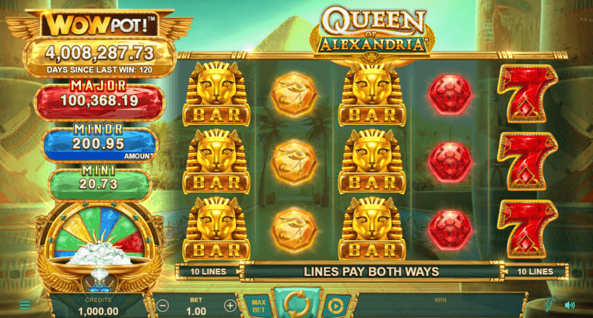 Microgaming’s Queen of Alexandria: WowPot!™ Hit for €341K+